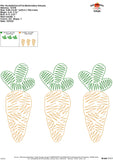 Carrot Trio Scribble Embroidery Design