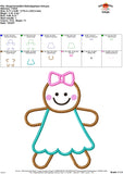 Gingerbread Girl Satin Applique Design