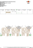 Scribble Highland Cow Trio Embroidery Design