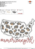 American Girl Leopard USA Embroidery Design