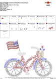 Scribble 4th of July Bicycle Embroidery Design