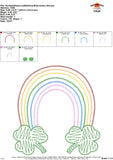 Scribble Rainbow Shamrocks Embroidery Design
