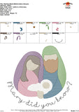 Mary Did You Know Nativity Sketch Embroidery Design