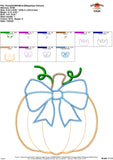 Pumpkin with Bow Zigzag Applique Design