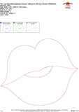 Lips Bean Stitch Applique Design