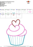 Valentine Cupcake Zigzag Applique Design