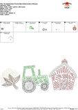 Scribble Cotton Tractor Barn Embroidery Design