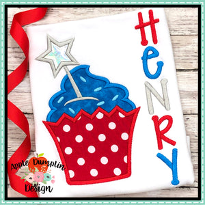 4th of July Cupcake Applique Design