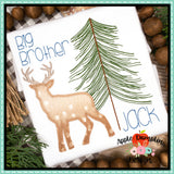 Deer with Tree Zigzag Applique Design