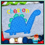 Dinosaur 4 Bean Stitch Applique Design