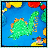 Dinosaur 4 Bean Stitch Applique Design