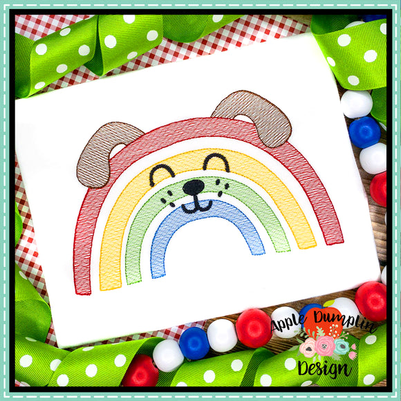Dog Rainbow Sketch Embroidery Design