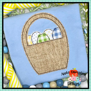 Easter Basket Bean Stitch Applique Design