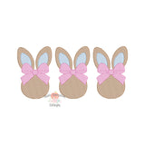 Bunny Trio Girl Sketch Embroidery Design