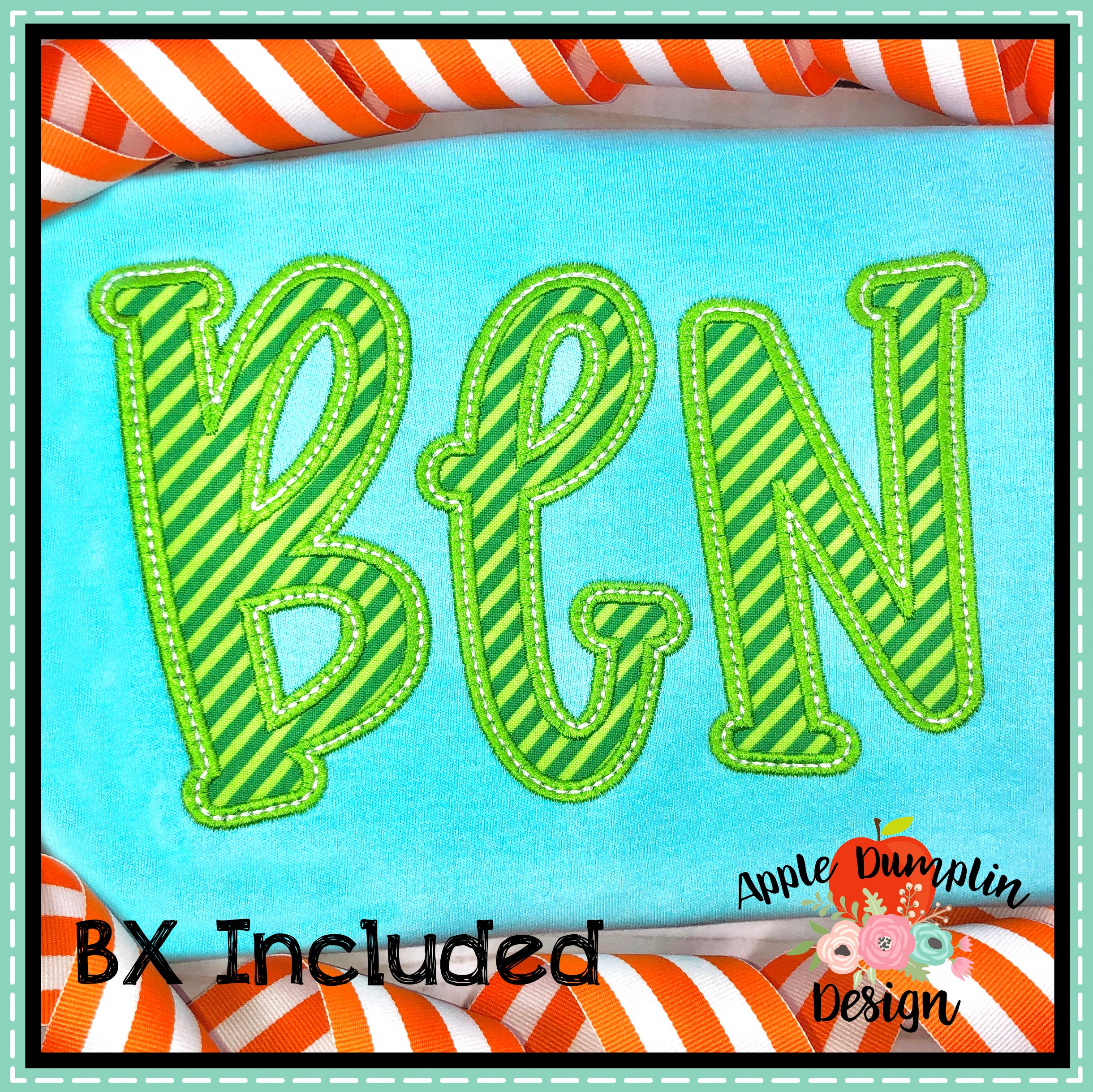 Farmhouse Lemonade Satin Applique Alphabet – Apple Dumplin Design, image size:2440x2438