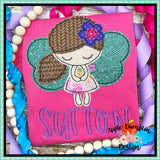 Fairy Bean Stitch Applique Design