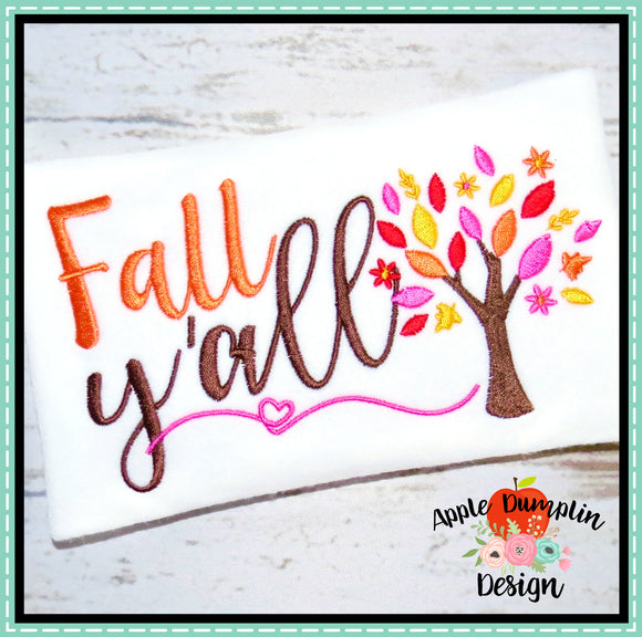 Fall Y'all Embroidery Design