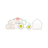 Farm Trio Sketch Bean Stitch Applique Design