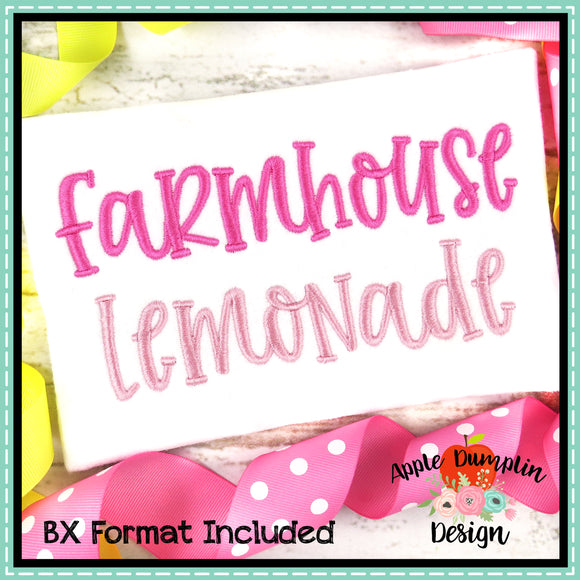 Farmhouse Lemonade Embroidery Alphabet