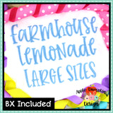 Farmhouse Lemonade Large Sizes Embroidery Alphabet