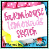 Farmhouse Lemonade Sketch Embroidery Alphabet