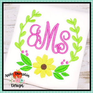 Sun Flower Frame Embroidery Design