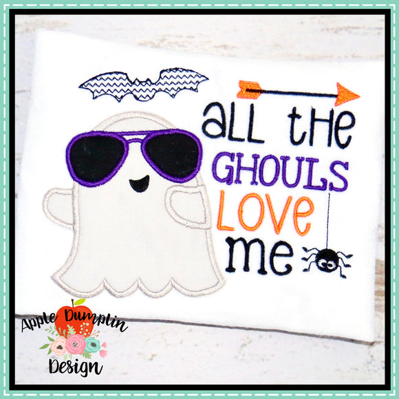 All the Ghouls Love Me Applique Design