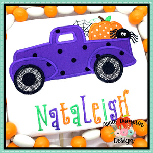 Halloween Vintage Truck Satin Applique Design