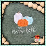 Hello Fall Pumpkins Mini Embroidery Design