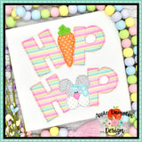 Hip Hop Bunny Bean Stitch Applique Design