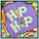 Hip Hop Bunny Bean Stitch Applique Design