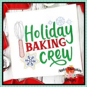 Holiday Baking Crew Sketch Embroidery Design