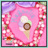 Ice Cream Cone Satin Applique Design