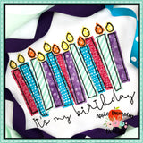 It's My Birthday Candles Bean Stitch Applique Design