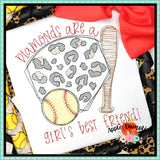 Leopard Baseball Softball Diamond Embroidery Design