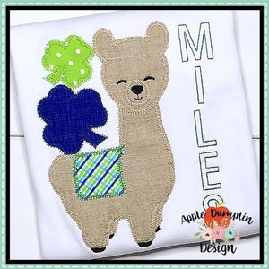 Shamrock Llama Boy Applique Design