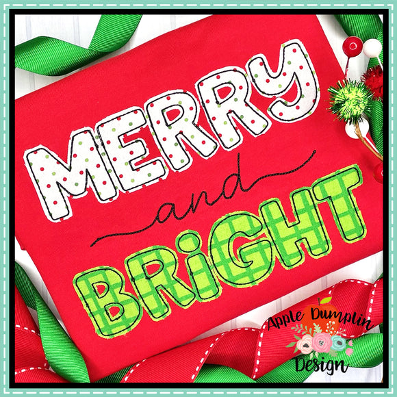 Merry and Bright Bean Stitch Applique Design