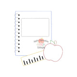 Notebook with Apple Bean Stitch Applique Design