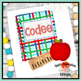 Notebook with Apple Bean Stitch Applique Design