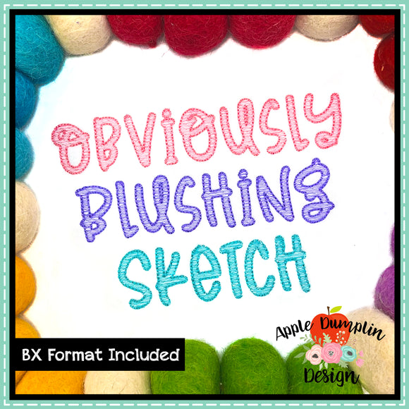 Obviously Blushing Sketch Embroidery Alphabet