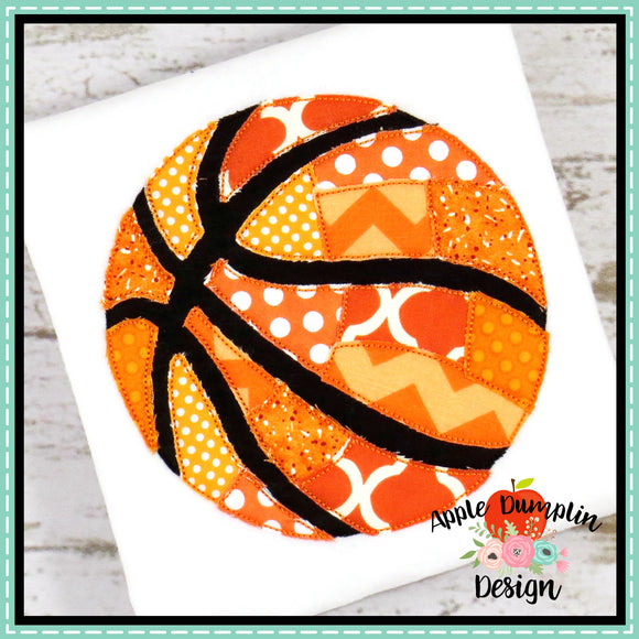 Patchwork Basketball Bean Stitch Applique Design