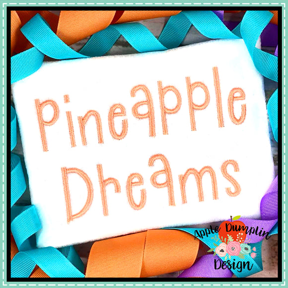 Pineapple Dreams Embroidery Alphabet