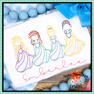 Princesses #2 Embroidery Design