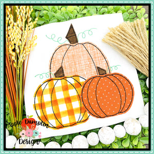 Pumpkins Bean Stitch Applique Design