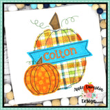Pumpkins with Banner Bean Stitch Applique Design