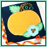 Pumpkin with Flower Applique Design