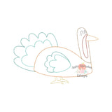 Quirky Turkey Bean Stitch Applique Design