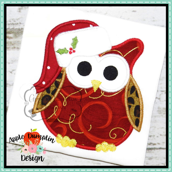 Santa Owl Applique Design