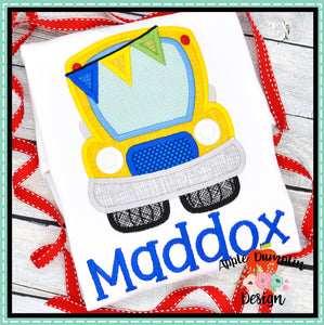 School Bus Satin Applique Design