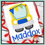 School Bus Satin Applique Design